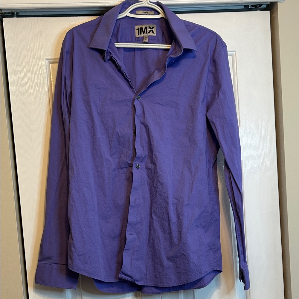 Express 1MX Fitted Shirt in Purple